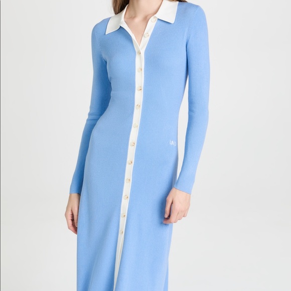 BAUM UND PFERDGARTEN midi blue ribbed knit dress - Picture 2 of 15